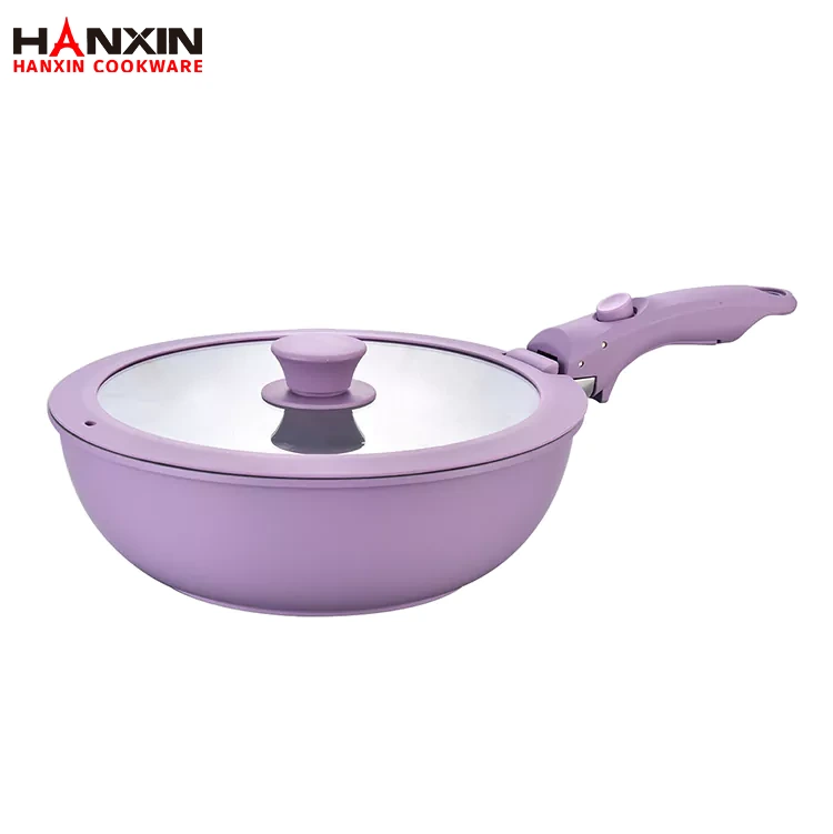Aluminum Ceramic Marble Coating Wok Pan
