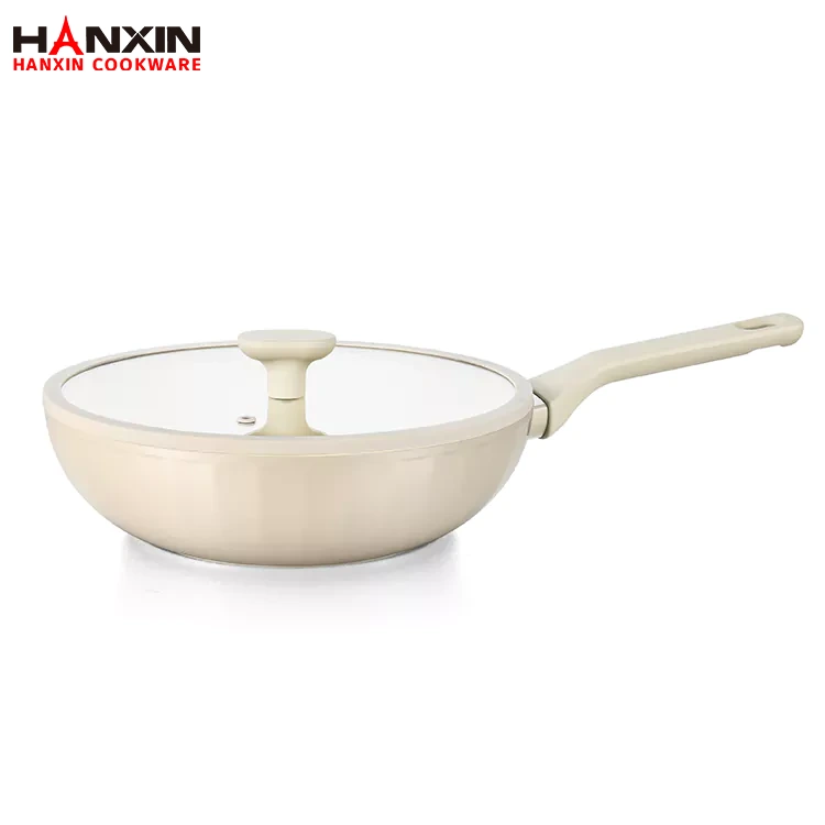 Aluminum Non-Stick Marble Coating Wok Pan