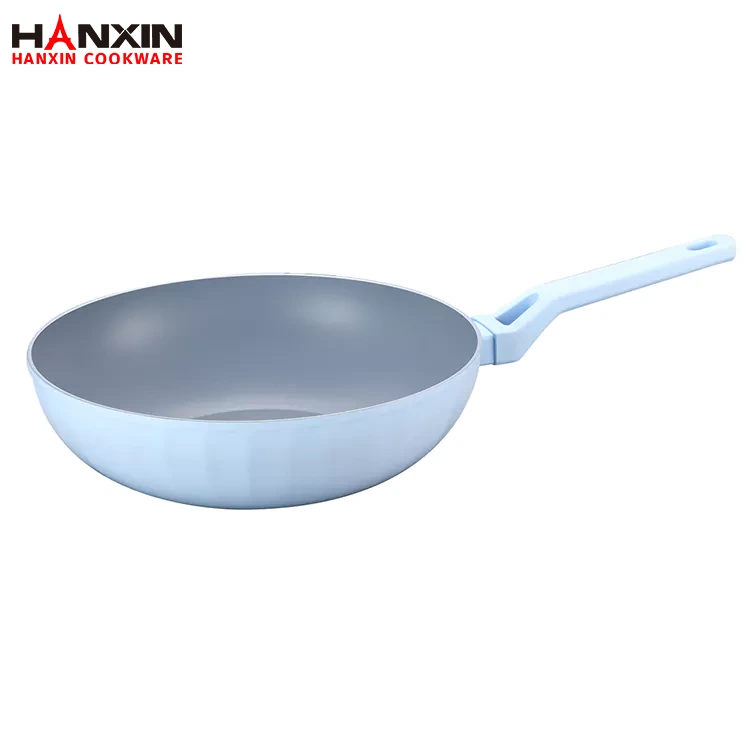 Aluminum Pressed Ceramic Deep Wok Pan